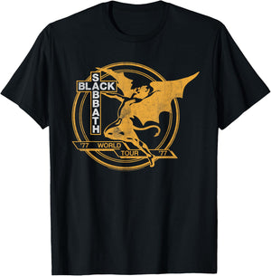 Black Sabbath Official World Tour '77 White/Yellow T-Shirt - T-Shirt | Black