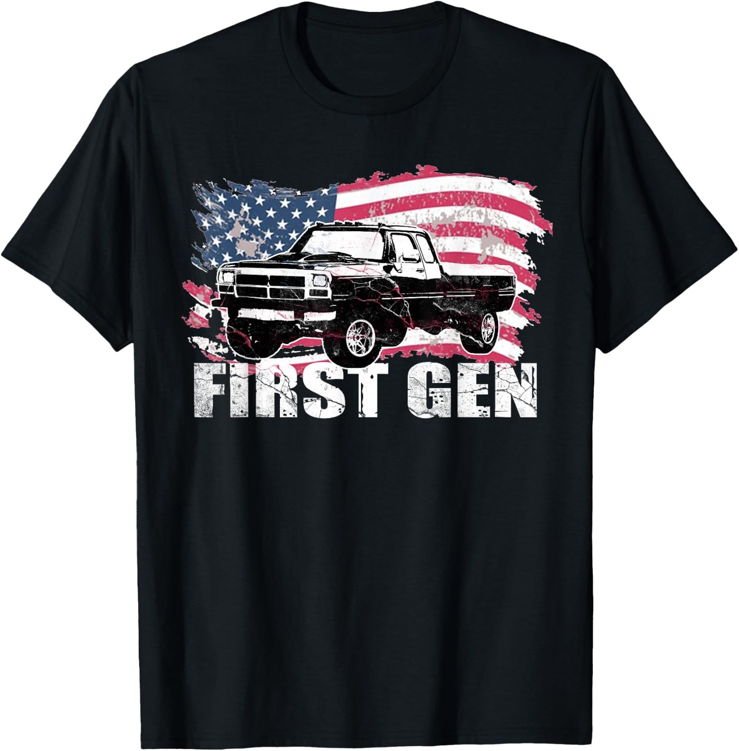 First Gen Truck Squarebody First Generation Truck 1st gen T-Shirt - T-Shirt | Black