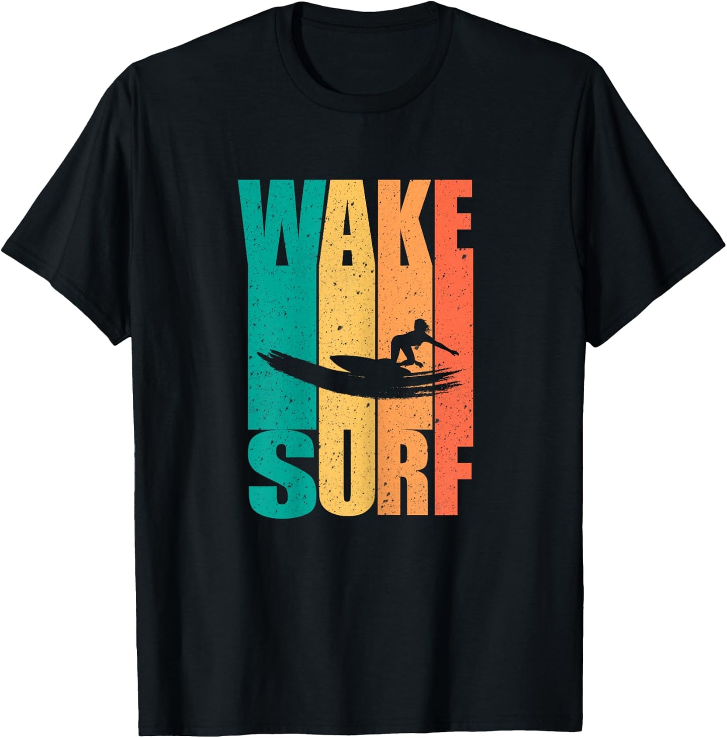 Vintage Surfboard Wake Surfing Surfer T-Shirt - T-Shirt | Black