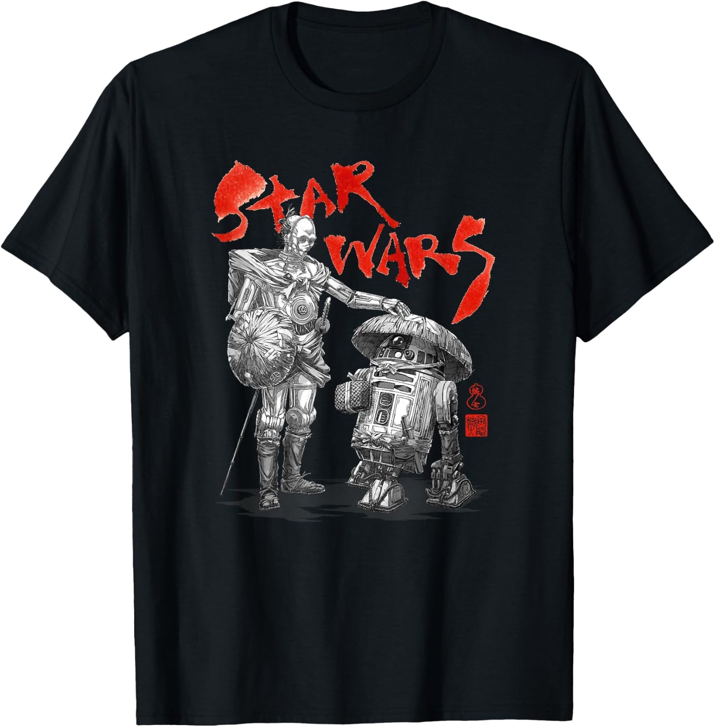 Star Wars Visions Samurai Droids T-Shirt - T-Shirt | Black
