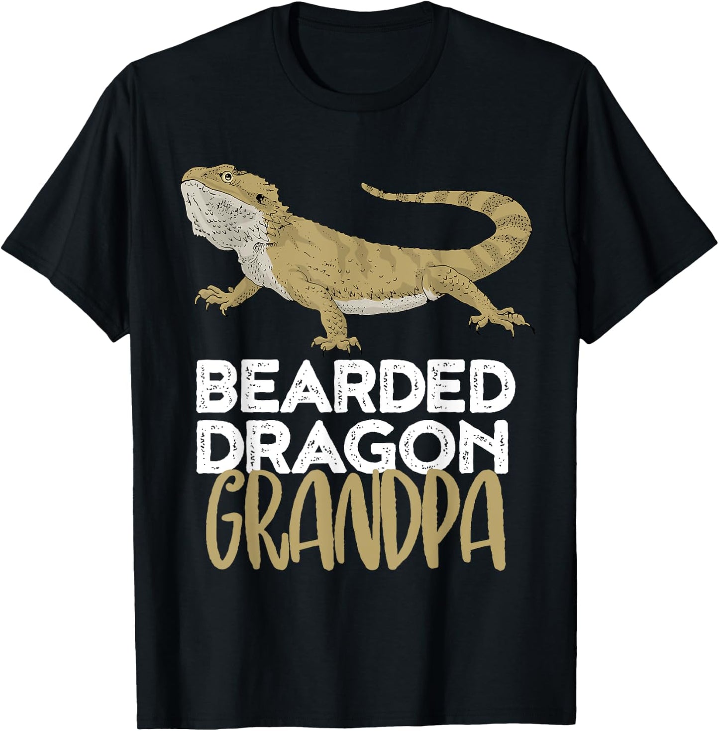 Bearded Dragon Grandpa Shirt Funny For Reptile Lover T-Shirt - T-Shirt | Black