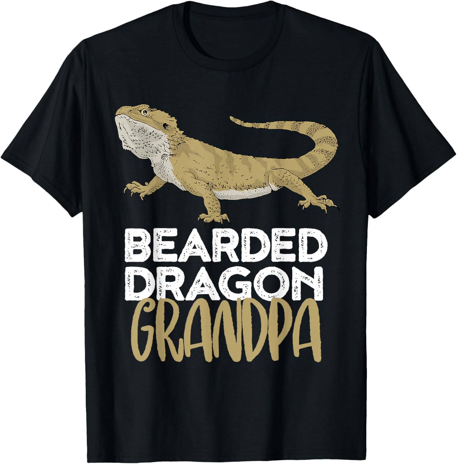 Bearded Dragon Grandpa Shirt Funny For Reptile Lover T-Shirt - T-Shirt | Black