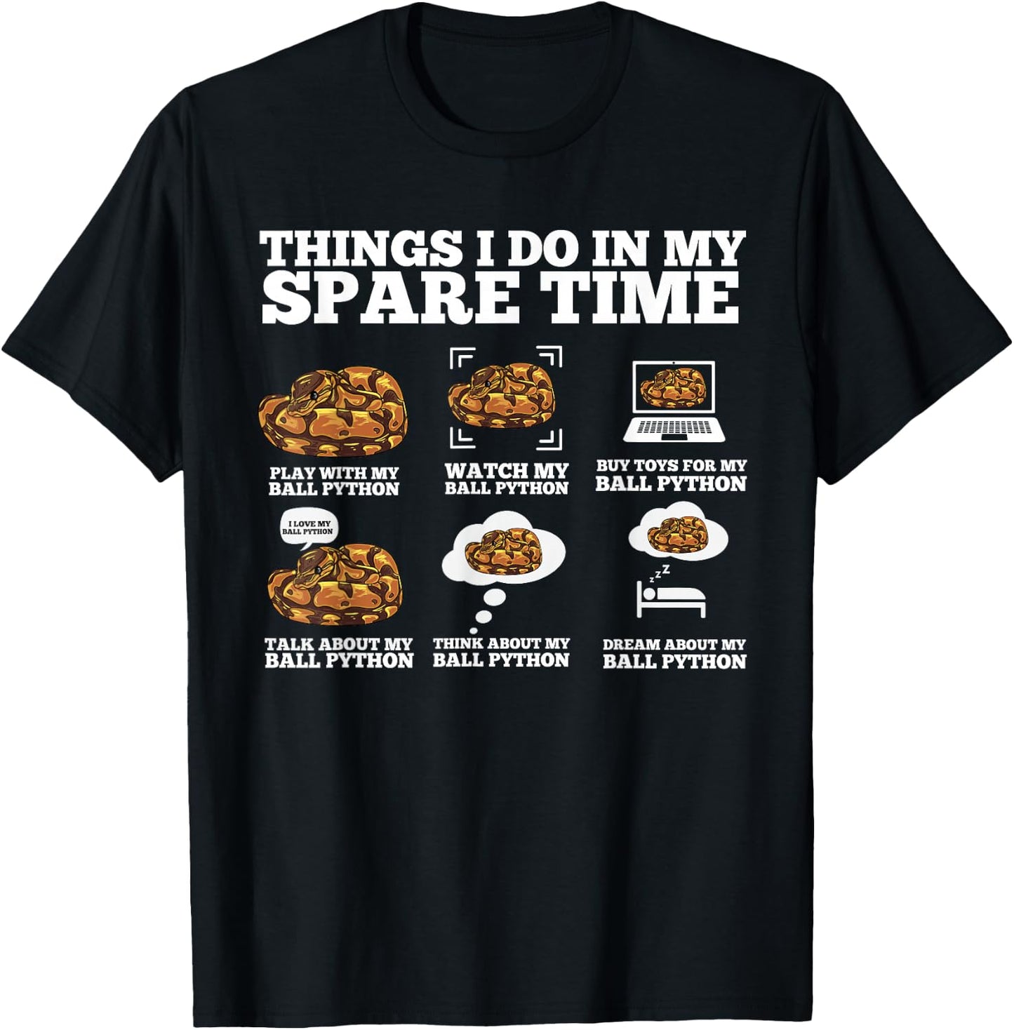 Snake Lovers - I Love Mine T-Shirt - T-Shirt | Black