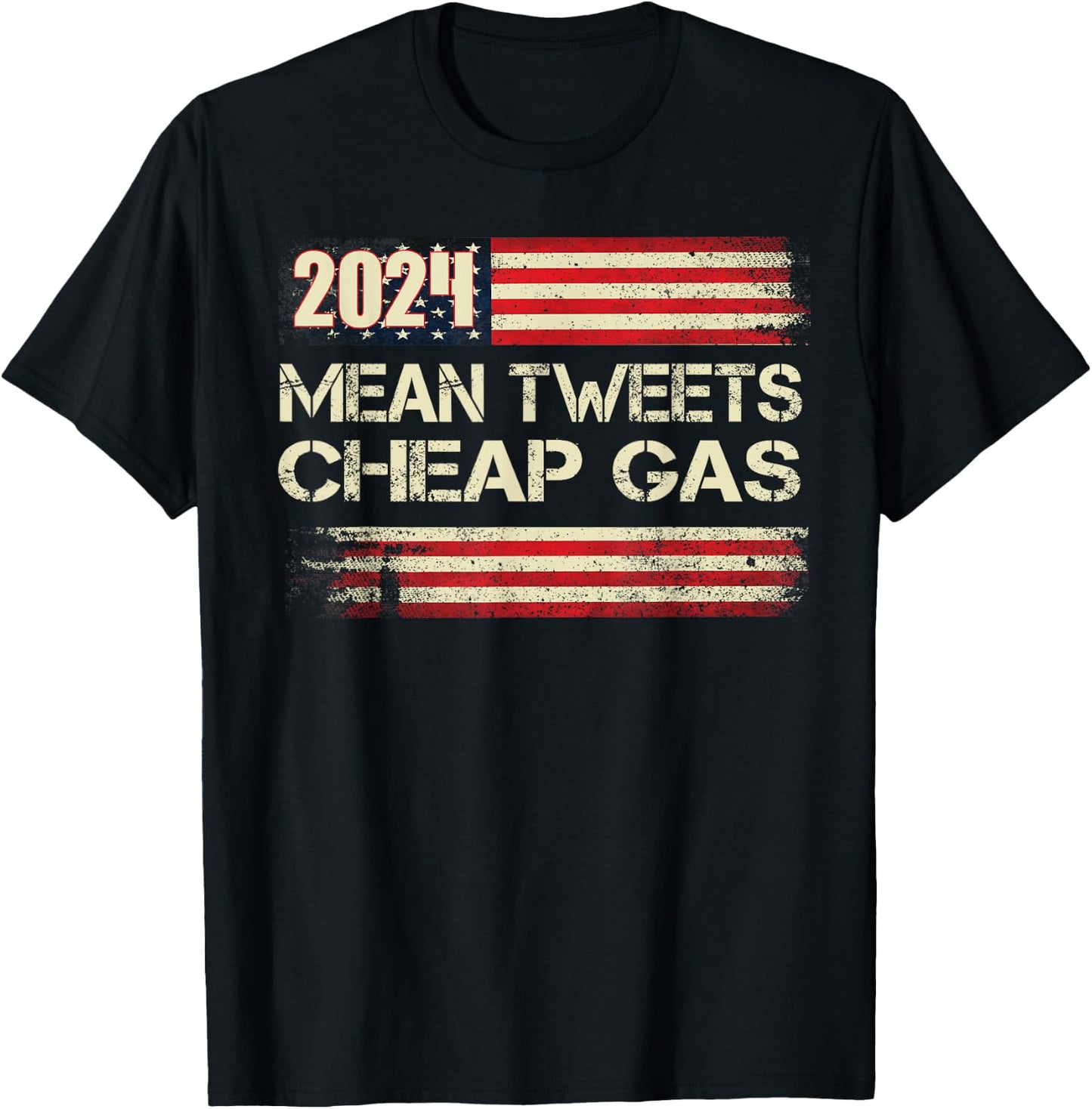 Mean Tweet And 1.79 Gas R Now Patriots 2024 Voted For Trump T-Shirt - T-Shirt | Black