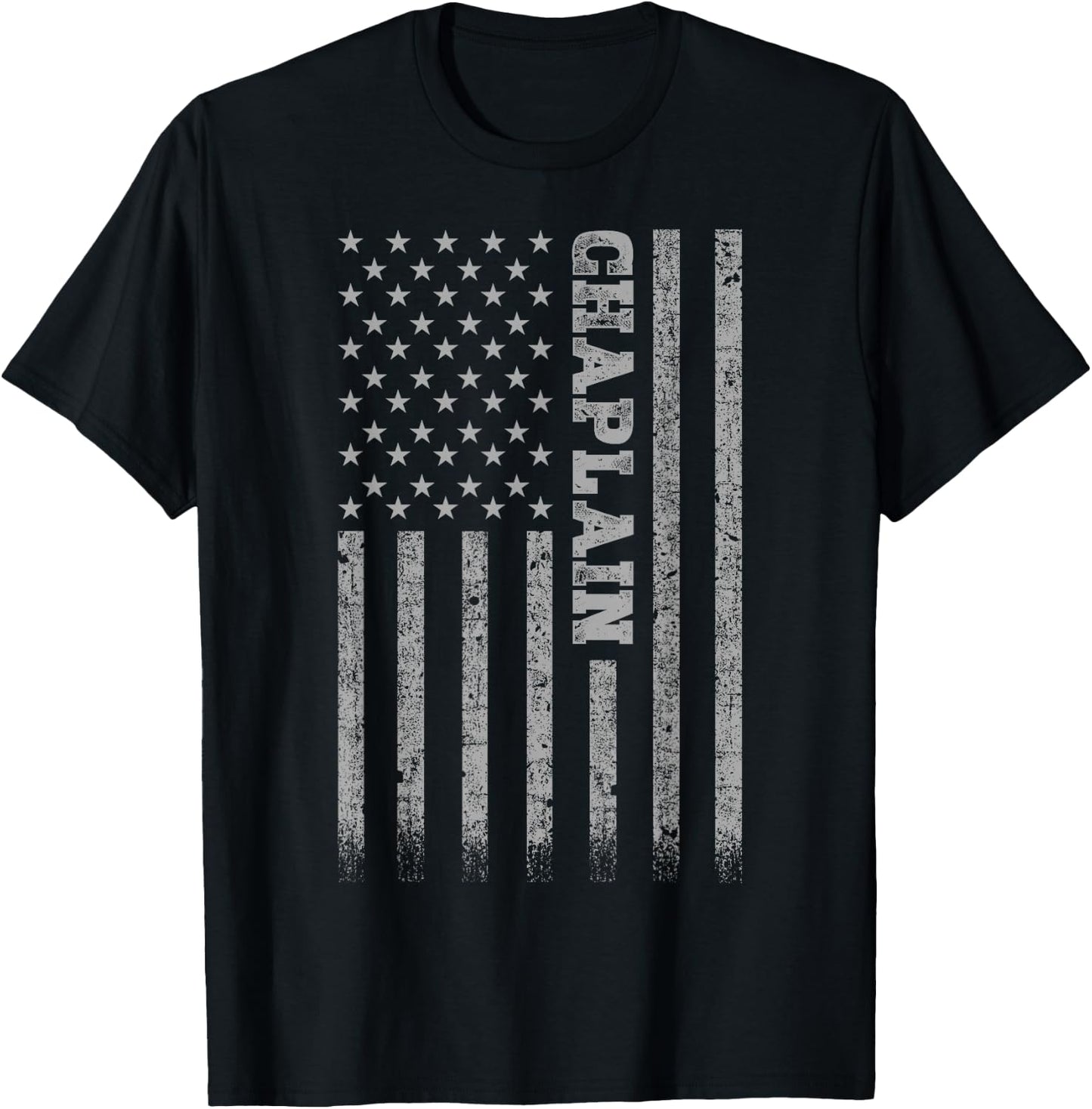 Chaplain American Flag T-Shirt - T-Shirt | Black