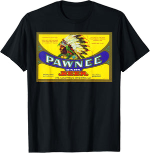 Vintage Pawnee Beer Advertising Design T-Shirt - T-Shirt | Black