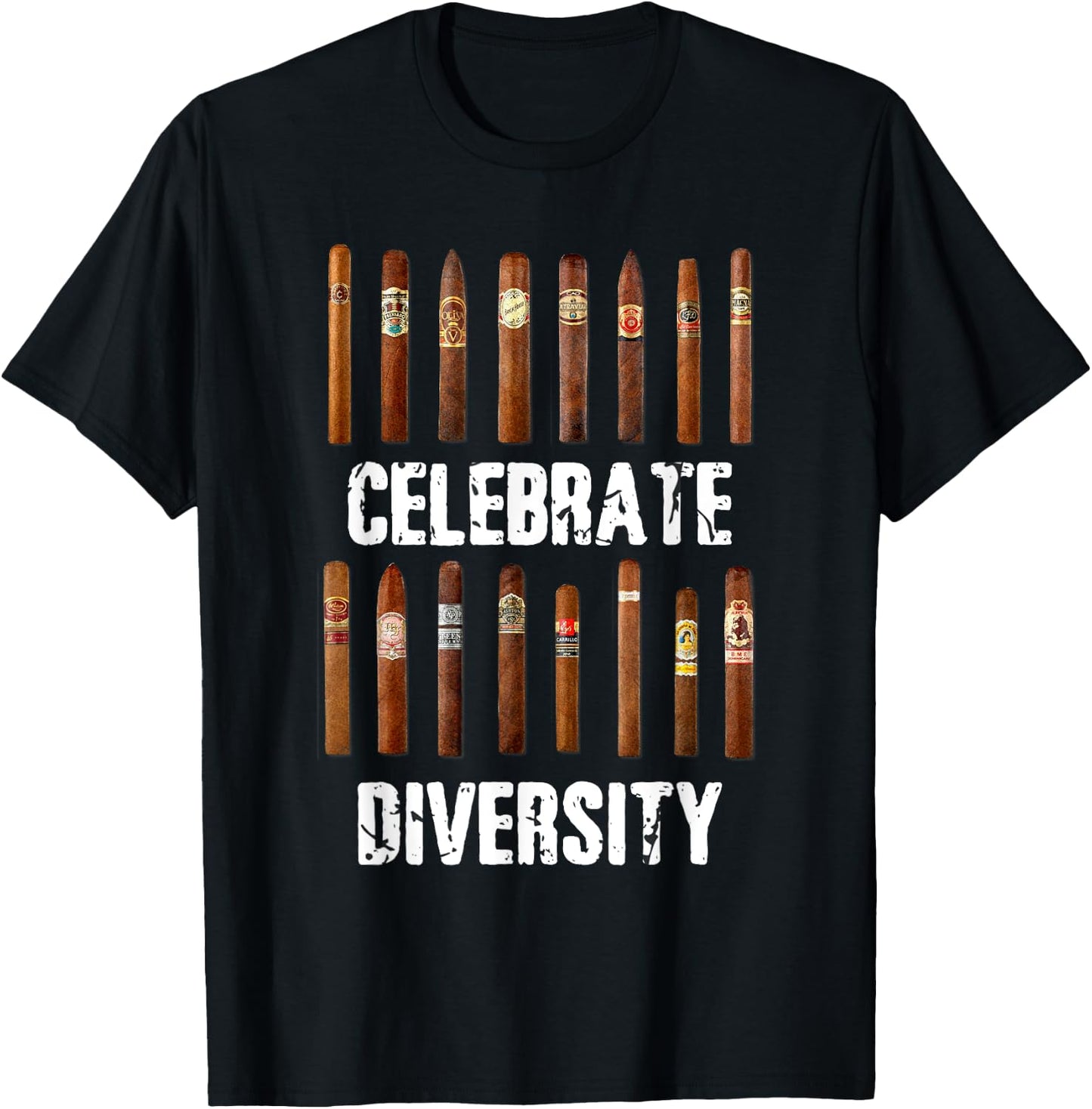 Celebrate Diversity Smoke Cigars Cigar Smoking T-Shirt - T-Shirt | Black