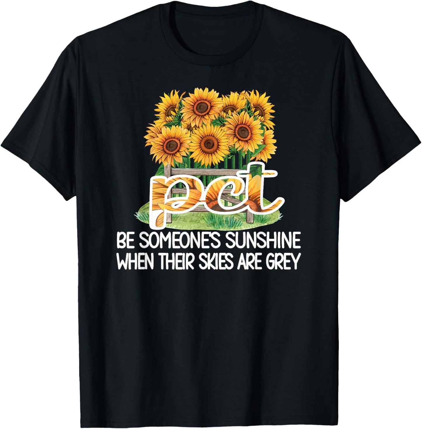 PCT Sunflower Best Patient Care Tech T-Shirt - T-Shirt | Black