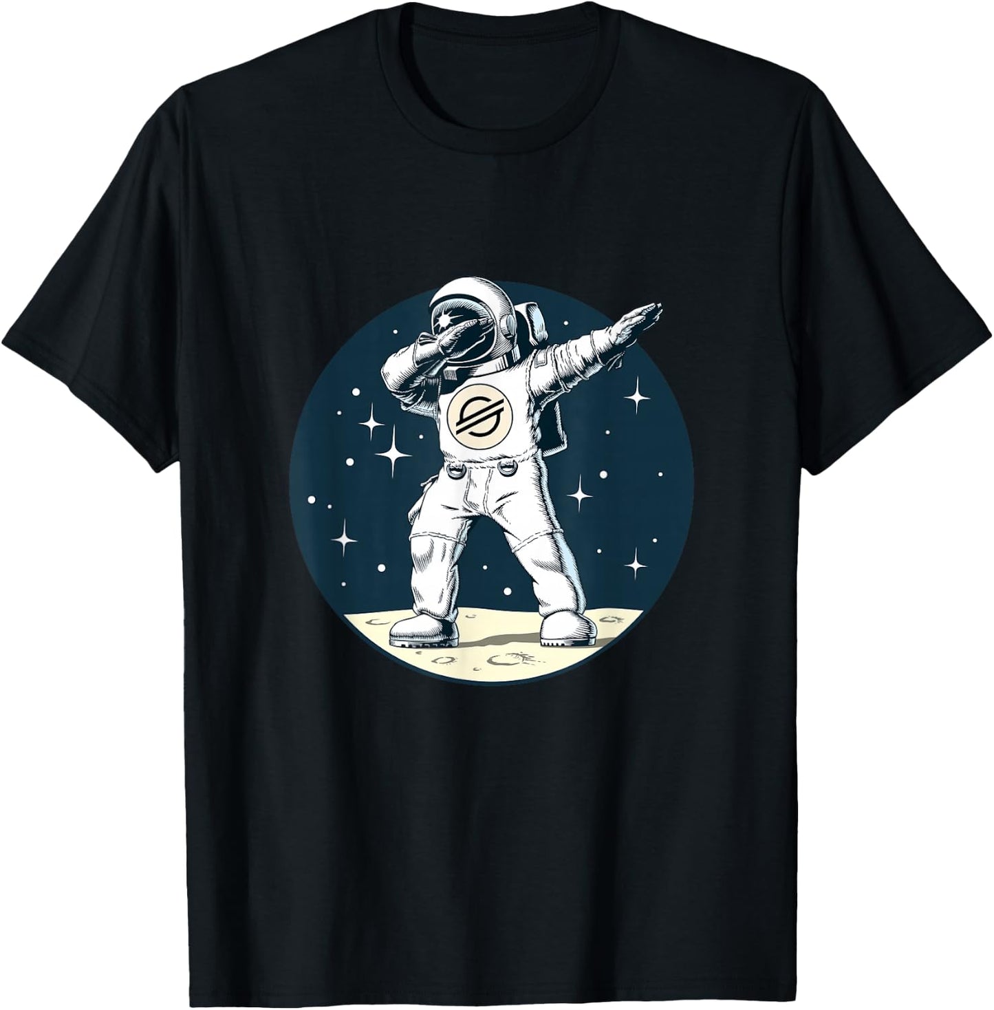 Cryptocurrency Talk - Fun XLM Stellar Dabbing Sapce Man T-Shirt - T-Shirt | Black