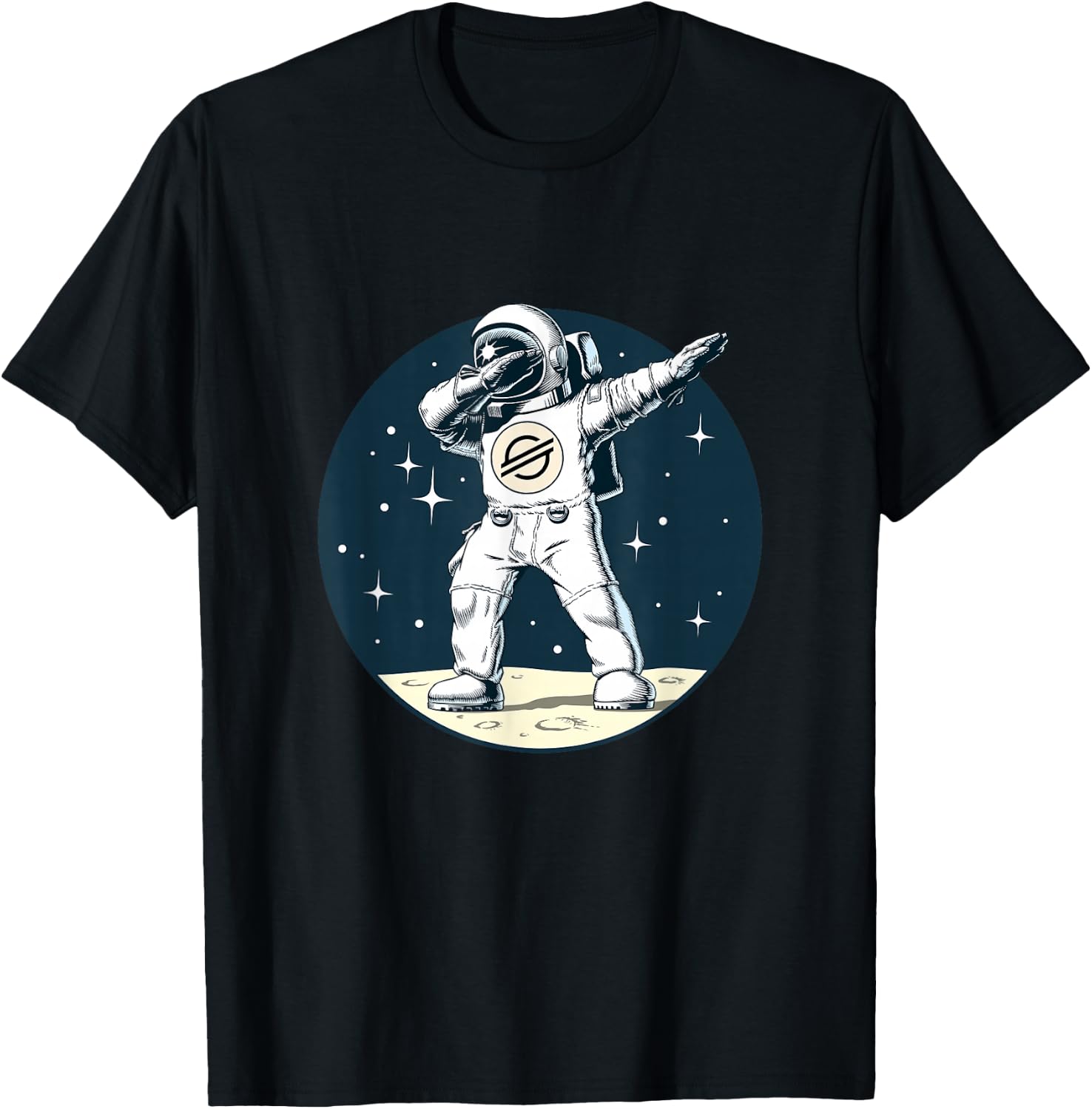 Cryptocurrency Talk - Fun XLM Stellar Dabbing Sapce Man T-Shirt - T-Shirt | Black