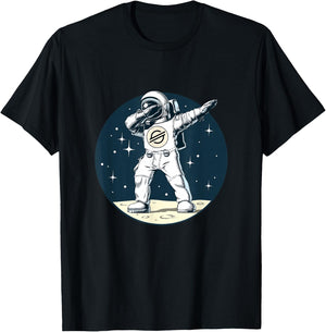 Cryptocurrency Talk - Fun XLM Stellar Dabbing Sapce Man T-Shirt - T-Shirt | Black