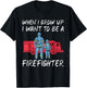 When i grow up i want to be a Firefighter Rescue Fireman T-Shirt - T-Shirt | Black