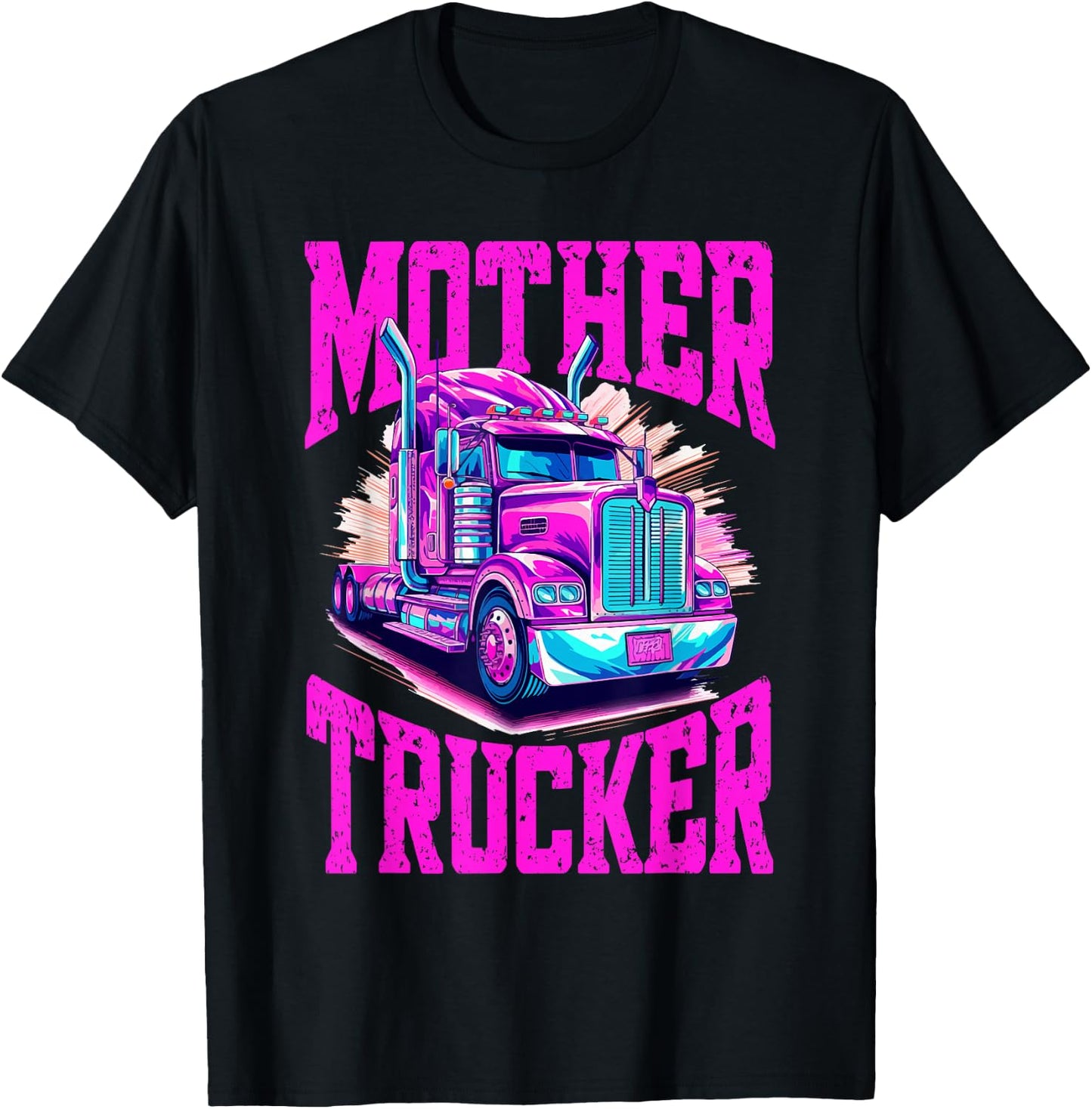 Trucker Truck Woman - Mother Trucker T-Shirt - T-Shirt | Black