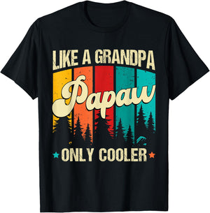 Poppy Like A Grandpa Only Cooler Vintage Men Father's Day T-Shirt - T-Shirt | Black