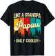 Poppy Like A Grandpa Only Cooler Vintage Men Father's Day T-Shirt - T-Shirt | Black