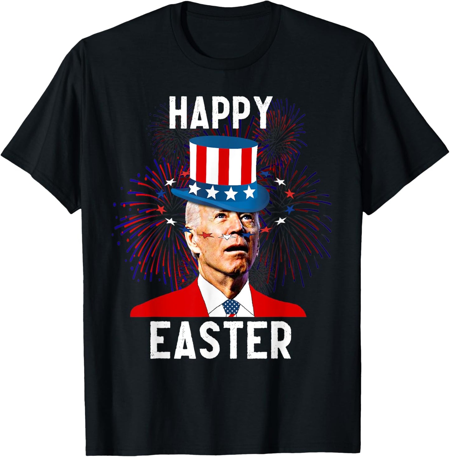 Funny Joe Biden Happy Easter For Fourth Of July T-Shirt - T-Shirt | Black