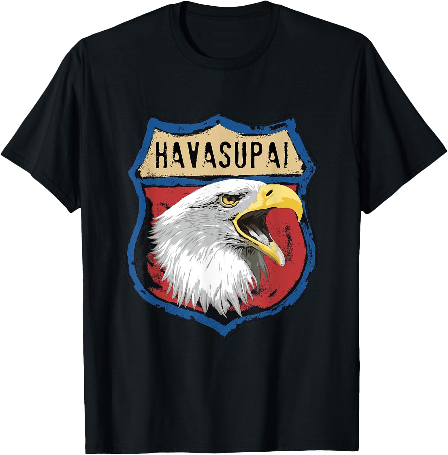 Havasupai American Indian Tribe Eagle Insterstate Badge T-Shirt - T-Shirt | Black