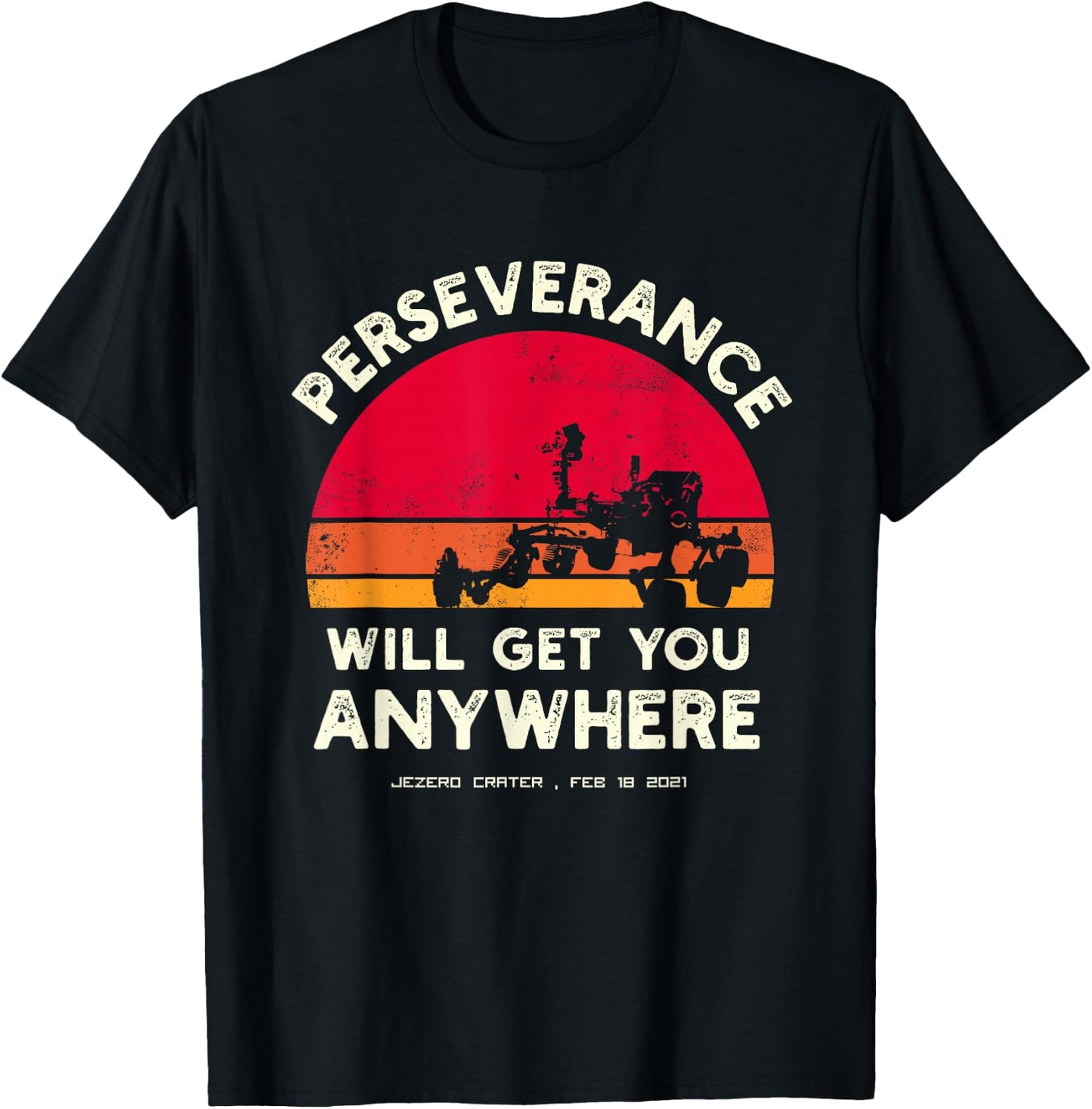 Perseverance Mars Rover Landing 2021 Mission T-Shirt - T-Shirt | Black