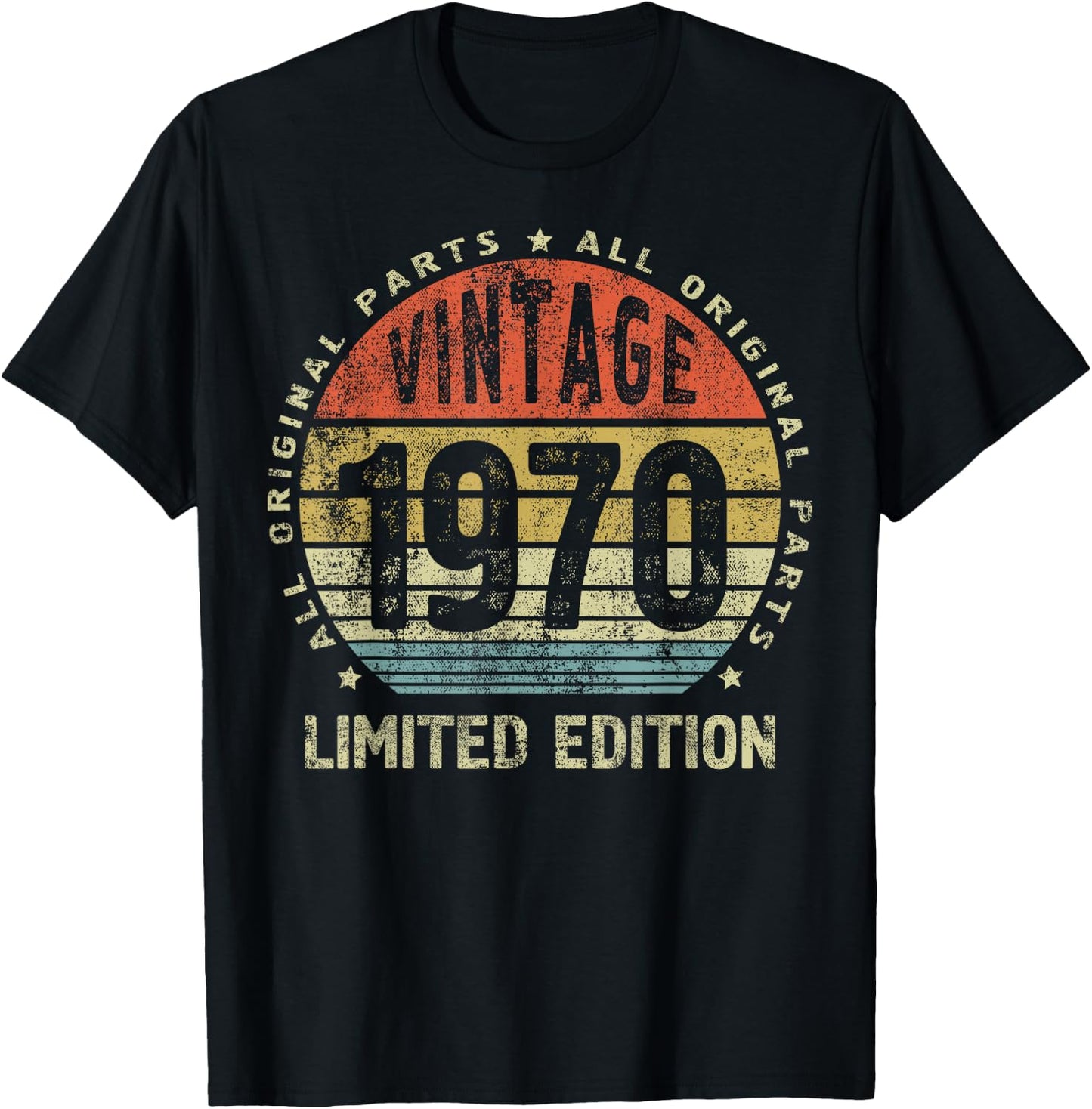 Birthday Gift - All Original Parts - Born 1970 T-Shirt - T-Shirt | Black