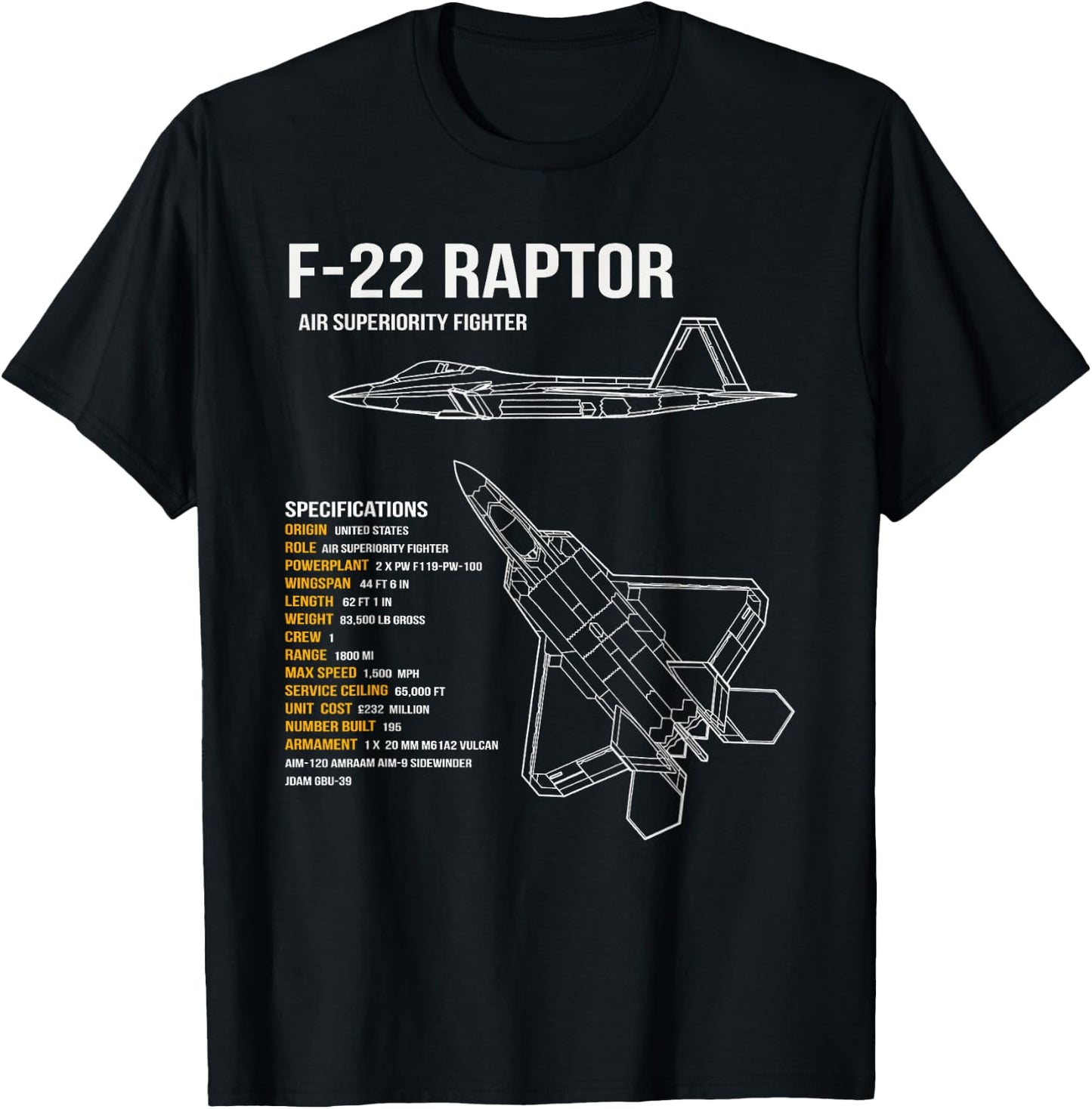 F-22 Raptor T-Shirt - T-Shirt | Black