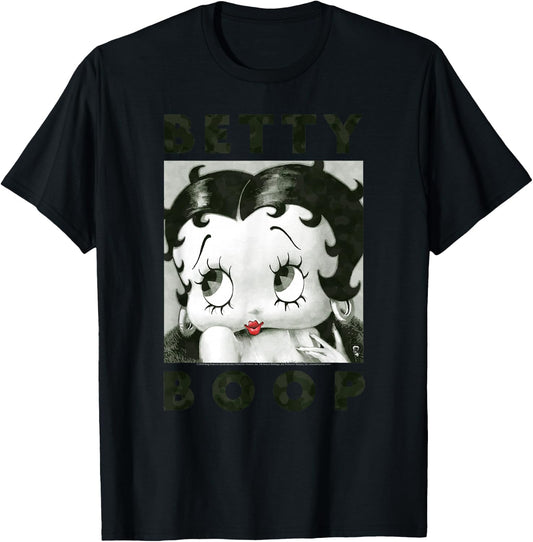 Betty Boop Camo Glamour T-Shirt - T-Shirt | Black