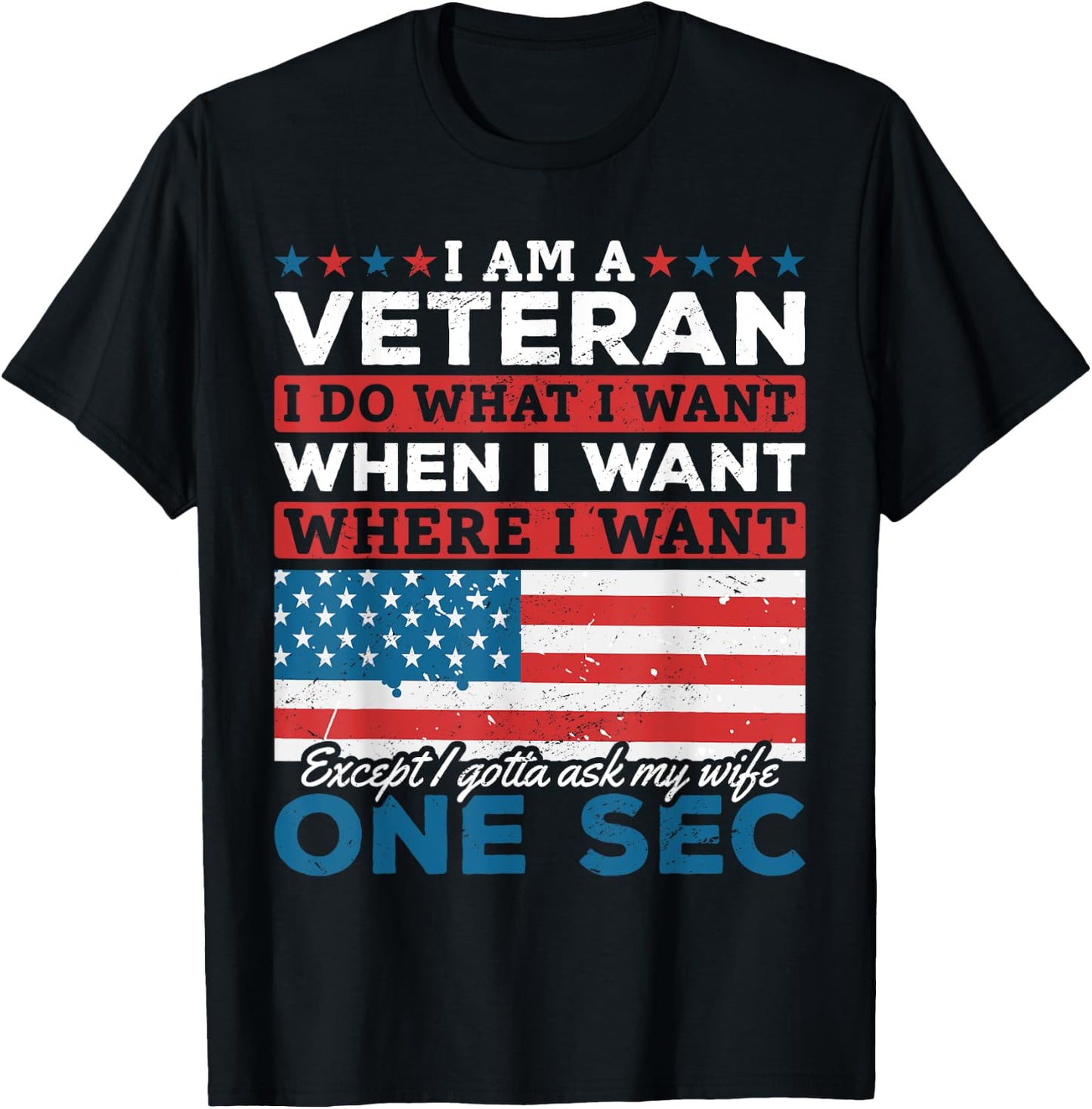 US Veteran I'm A Veteran I Do What I Want When I Want T-Shirt - T-Shirt | Black