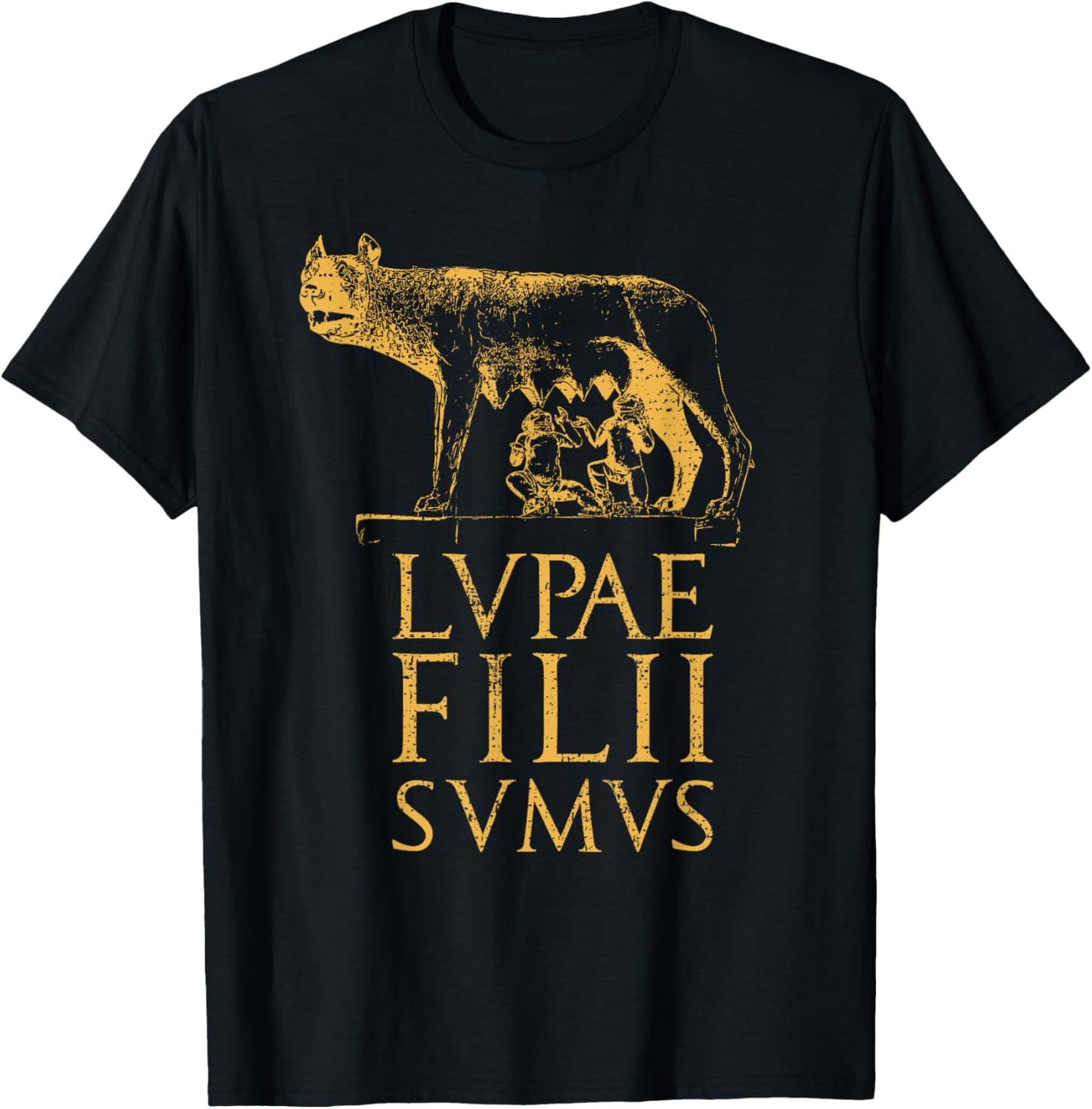 Roman Wolf Ancient Rome Roman Empire Quote T-Shirt - T-Shirt | Black