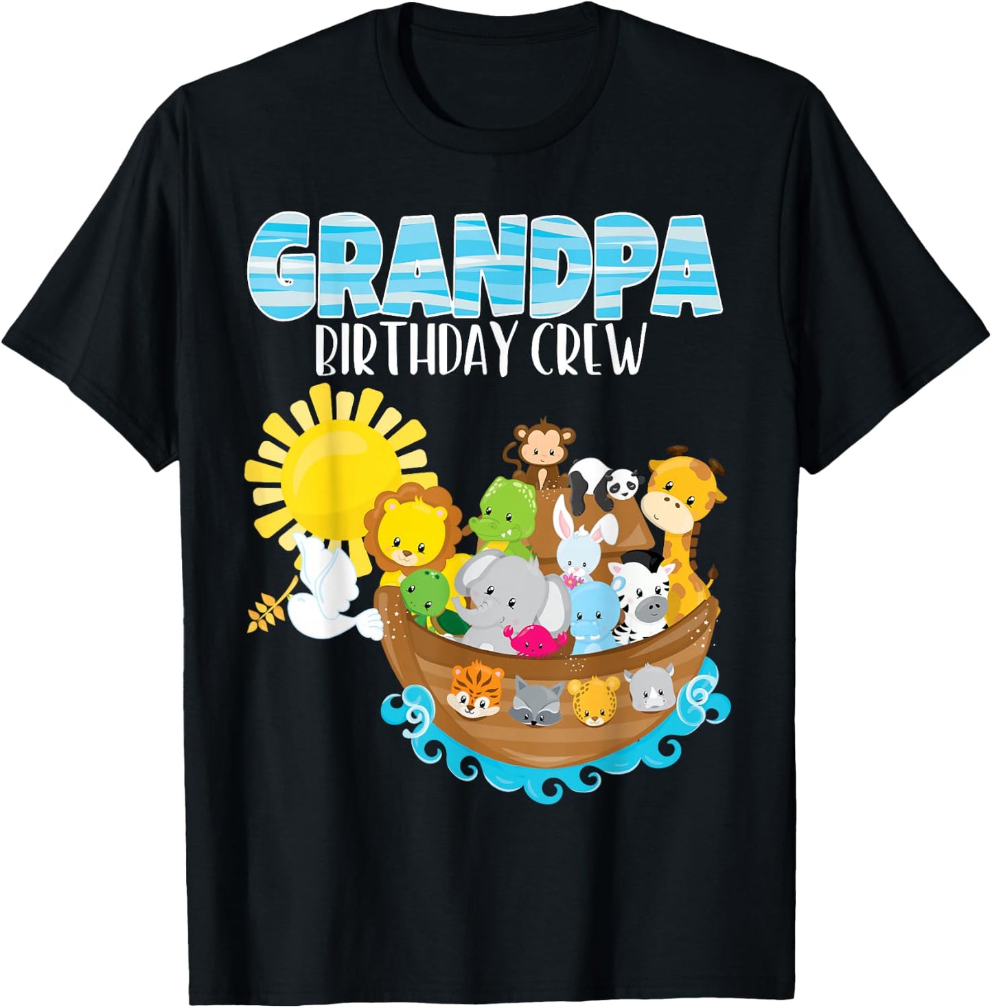 Noah's Ark Birthday Party Grandpa Birthday Crew Toddler Bday T-Shirt - T-Shirt | Black