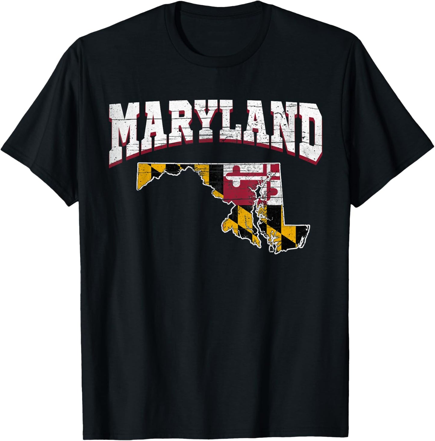 US Citizen Proud America State Flag Land Map Maryland T-Shirt - T-Shirt | Black