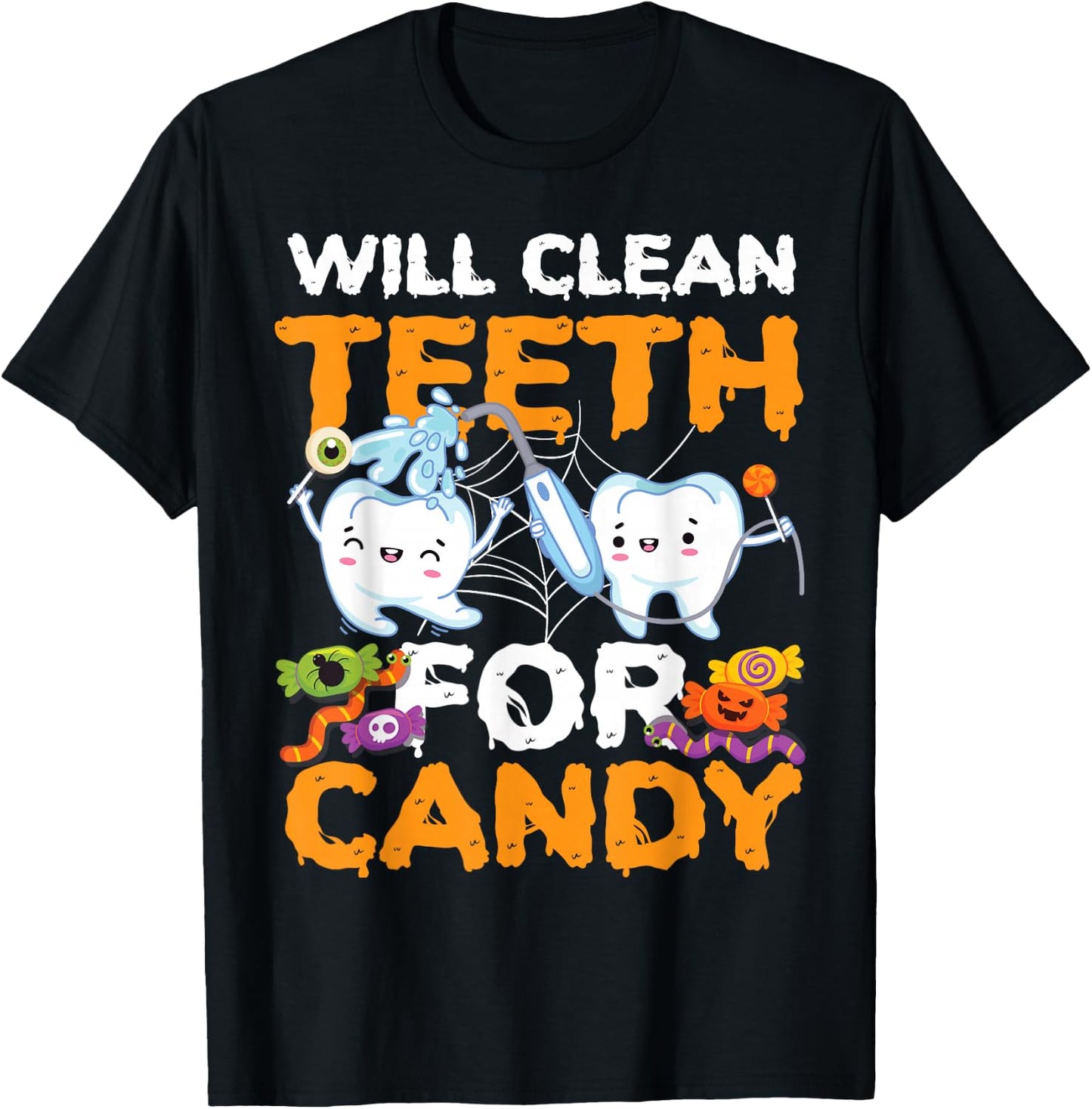 Dentist Dental Assistant Hygienist Halloween Tooth T-Shirt - T-Shirt | Black
