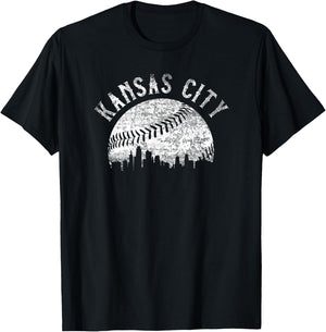 Vintage Kansas City Missouri Skyline Apparel T-Shirt - T-Shirt | Black