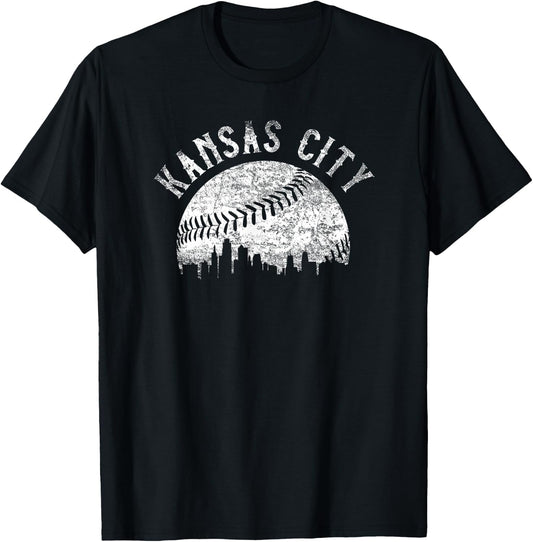 Vintage Kansas City Missouri Skyline Apparel T-Shirt - T-Shirt | Black