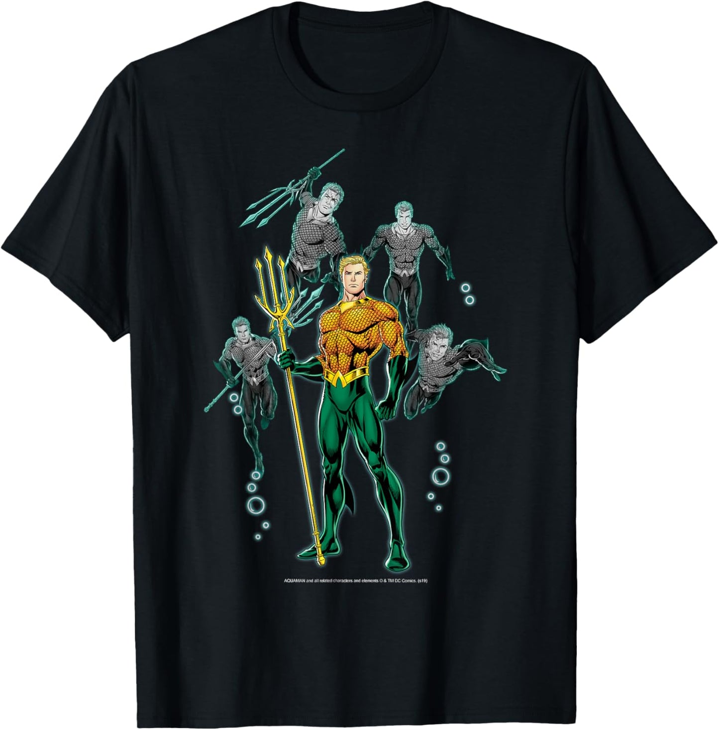DC Comics Aquaman Poses Vintage Poster T-Shirt - T-Shirt | Black