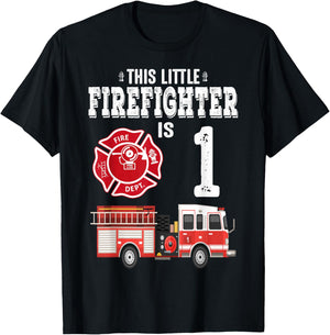 Sound The Alarm I'm 1 Funny Future Firefighter Birthday T-Shirt - T-Shirt | Black