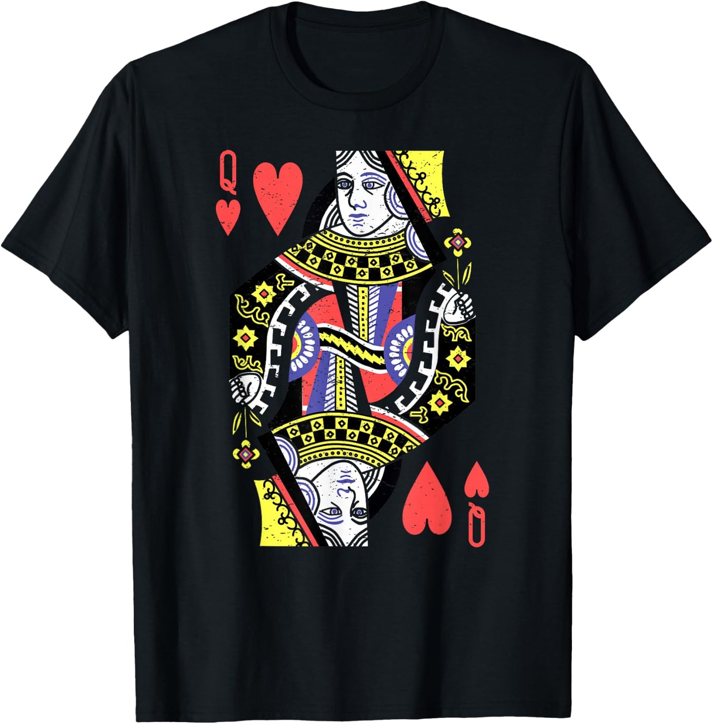 Queen of Hearts Playing Card Halloween Costume Valentine's T-Shirt - T-Shirt | Black