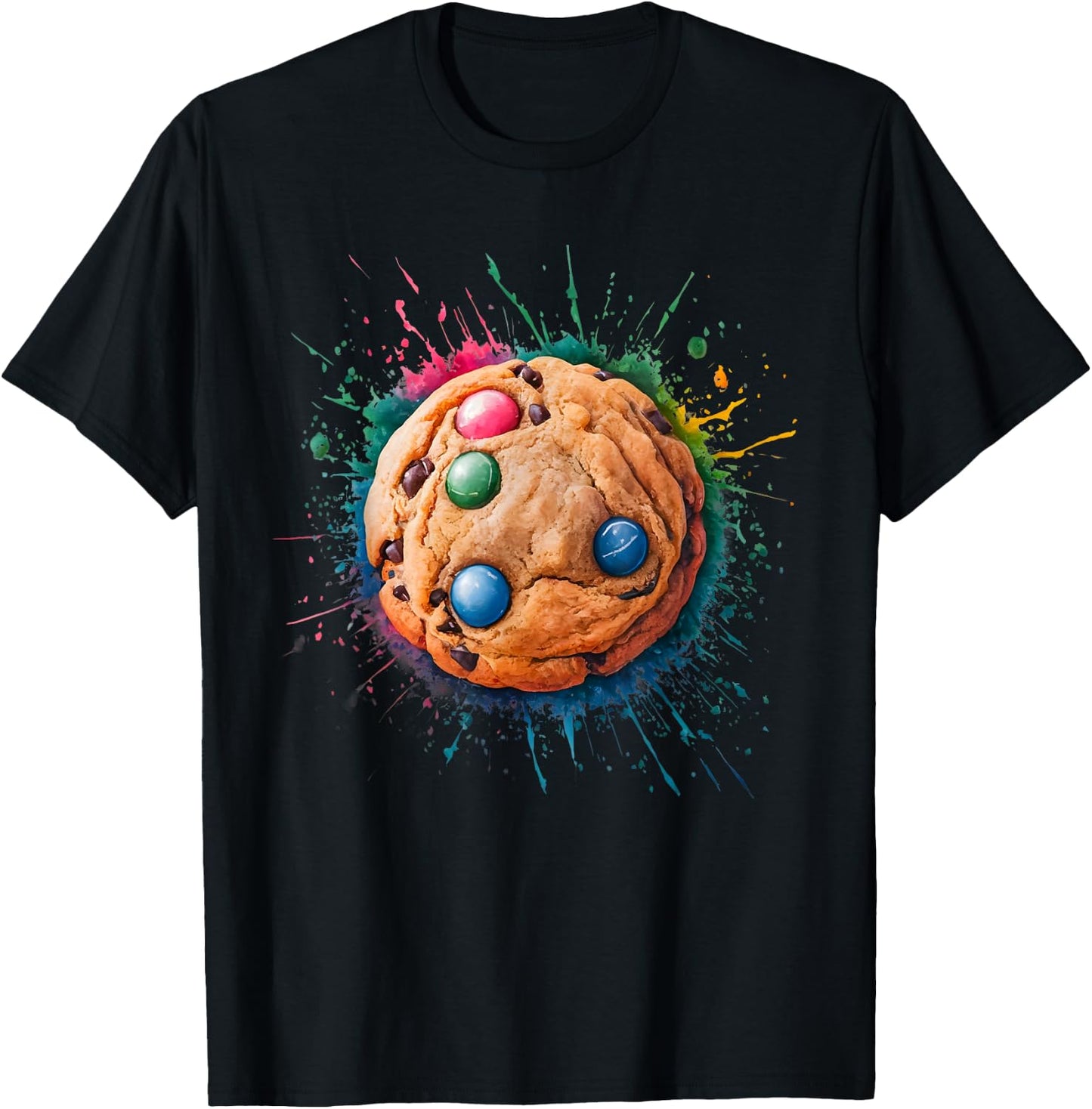 Baking Baker Men Woman Colorful Watercolor Cookie T-Shirt - T-Shirt | Black