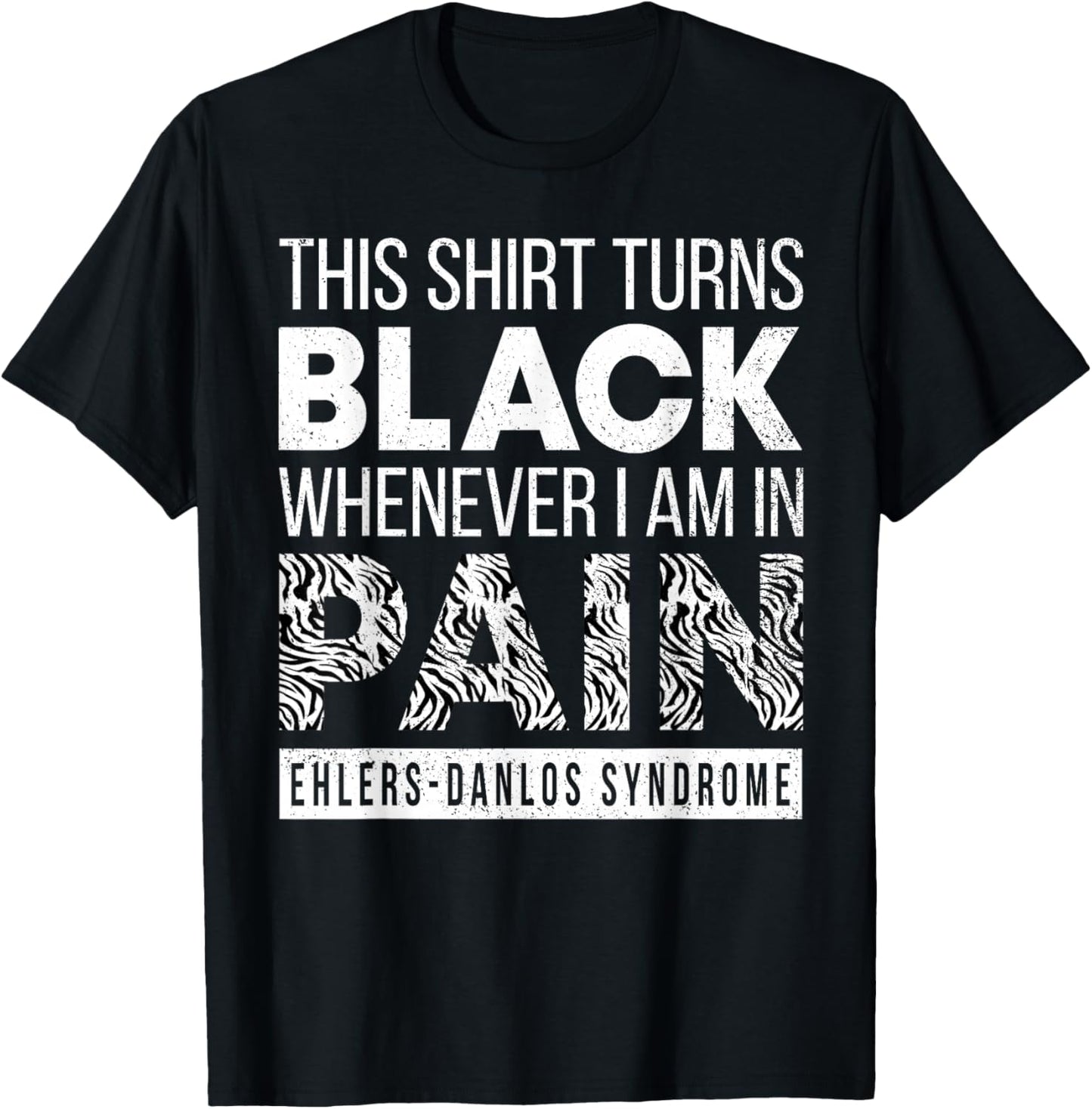 Warrior Ehlers-Danlos Syndrome EDS Awareness Zebra Ribbon T-Shirt - T-Shirt | Black