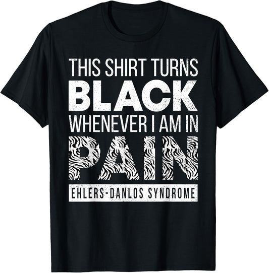 Warrior Ehlers-Danlos Syndrome EDS Awareness Zebra Ribbon T-Shirt - T-Shirt | Black