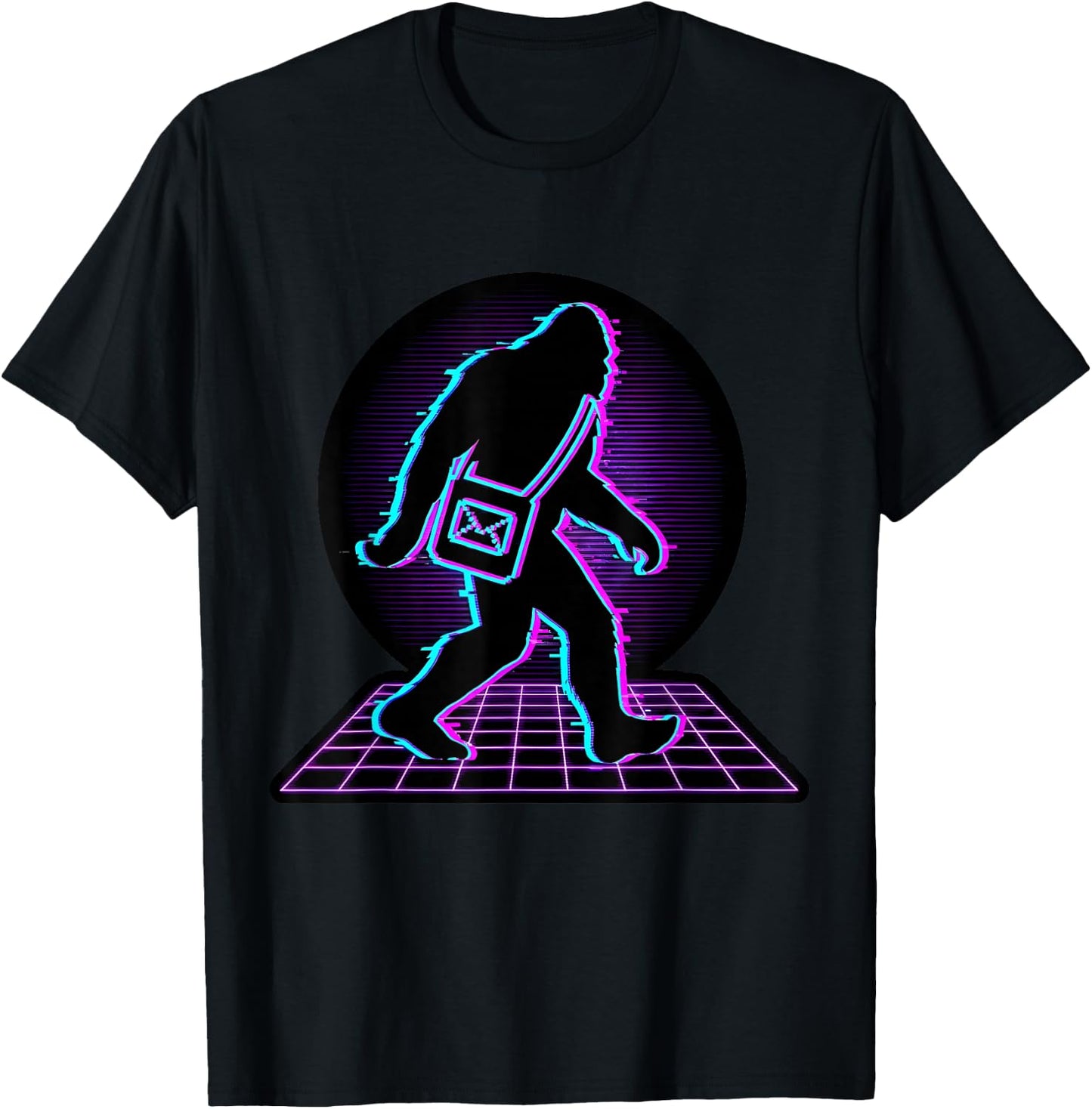 Bigfoot Postal Worker Retro Mail Carrier T-Shirt - T-Shirt | Black