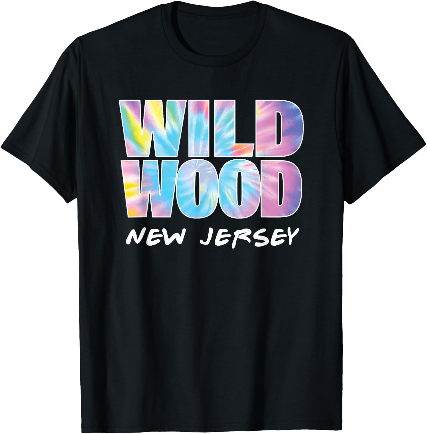 Tie Dye Wildwood New Jersey Souvenir for kids boys & girls T-Shirt - T-Shirt | Black
