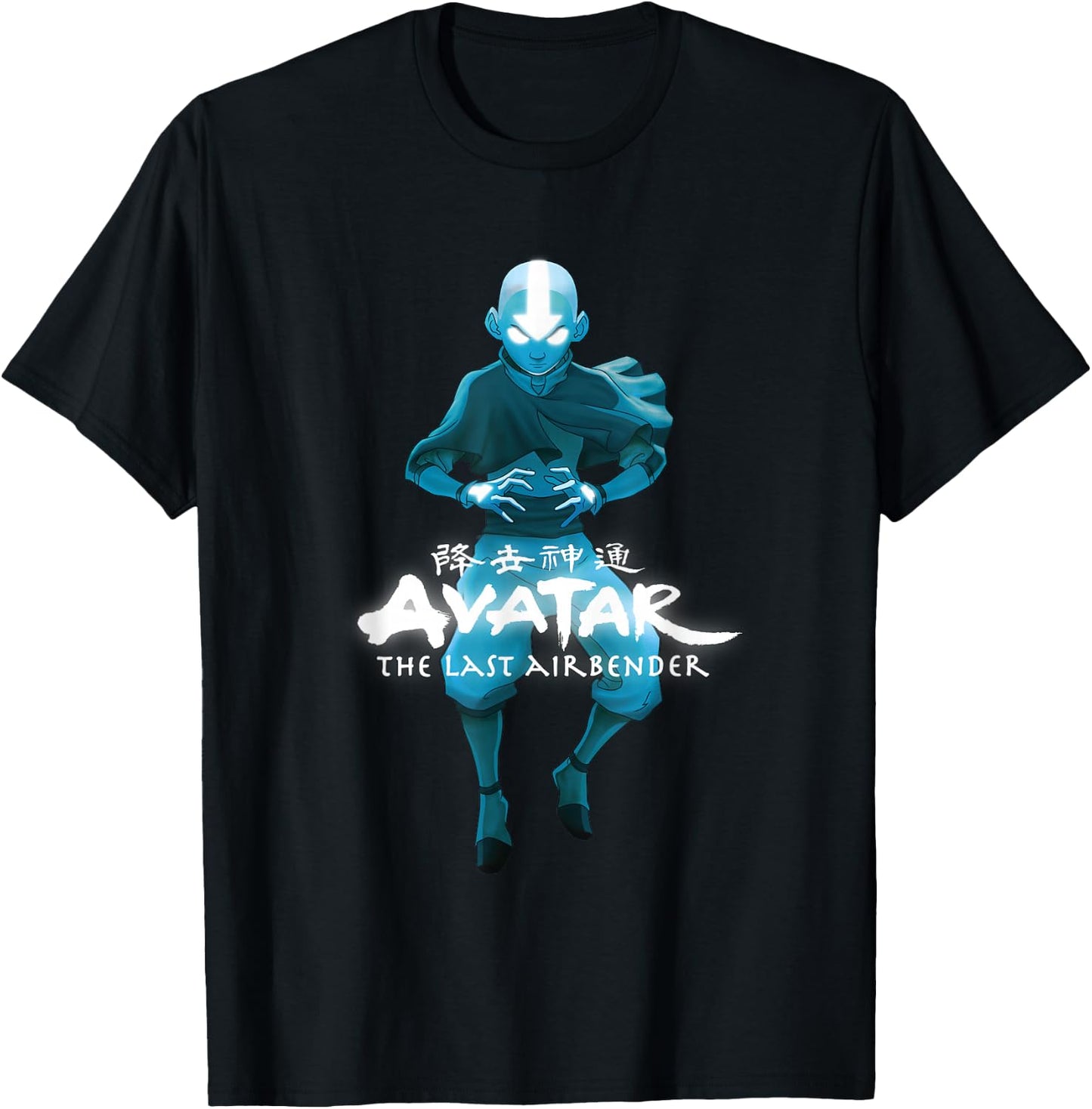 Blue Monochromatic Aang The Last Airbender Small T-Shirt - T-Shirt | Black