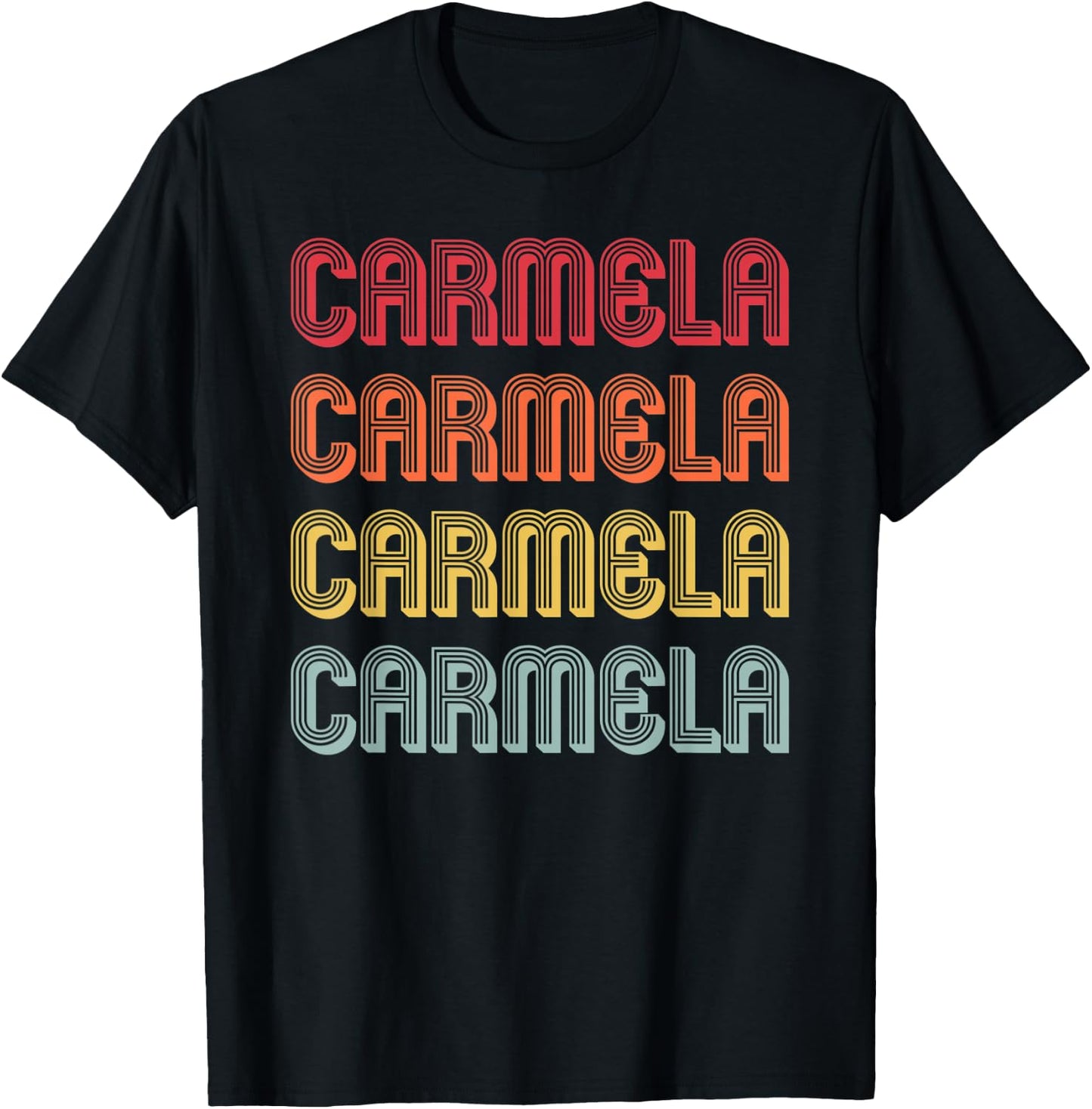 CARMELA Gift Name Personalized Retro Vintage 80/90s Birthday T-Shirt - T-Shirt | Black