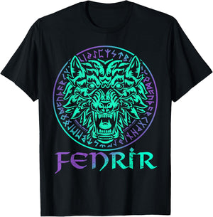 Fenrir Wolf Vargr Viking Norse Mythology Warg Myth Animal T-Shirt - T-Shirt | Black