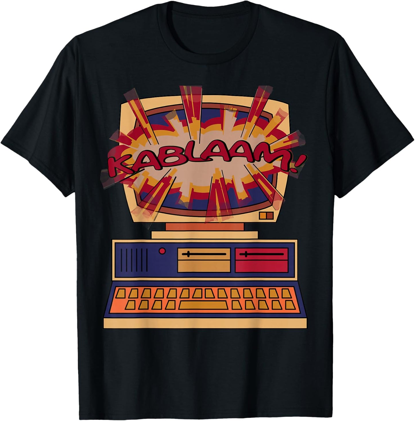 Nerdy Computer Explosion Video Gamer Geek Gift T-Shirt - T-Shirt | Black