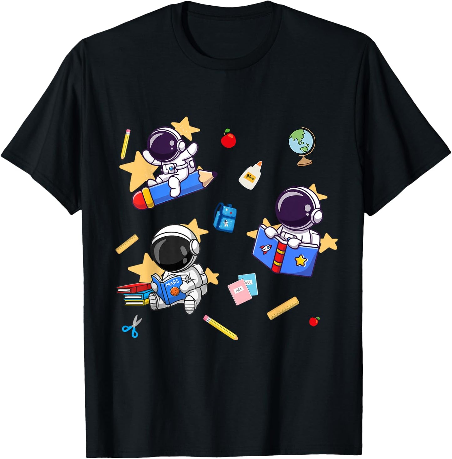 Blast Off to Learning: Back to School Astronaut T-Shirt - T-Shirt | Black