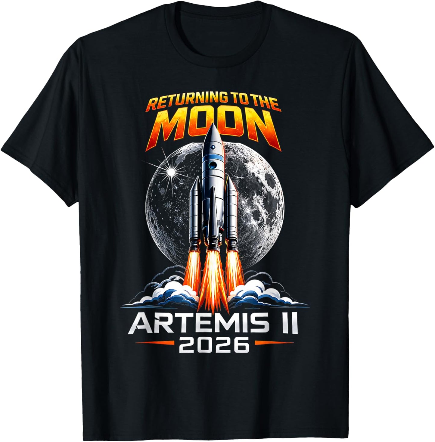 Artemis 2 Astronaut Moon Landing T-Shirt - T-Shirt | Black