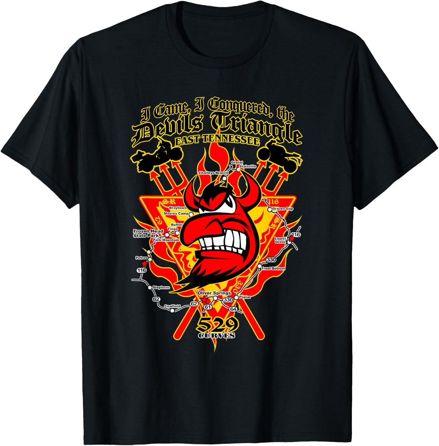 I Came I Conquered The Devils Triangle in East TN USA T-Shirt - T-Shirt | Black