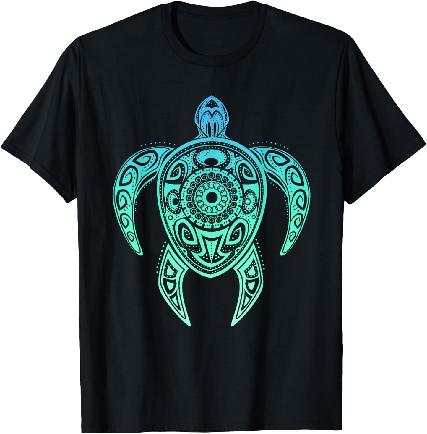 Colorful Turtle Watercolor Maori Ocean Scuba T-Shirt - T-Shirt | Black