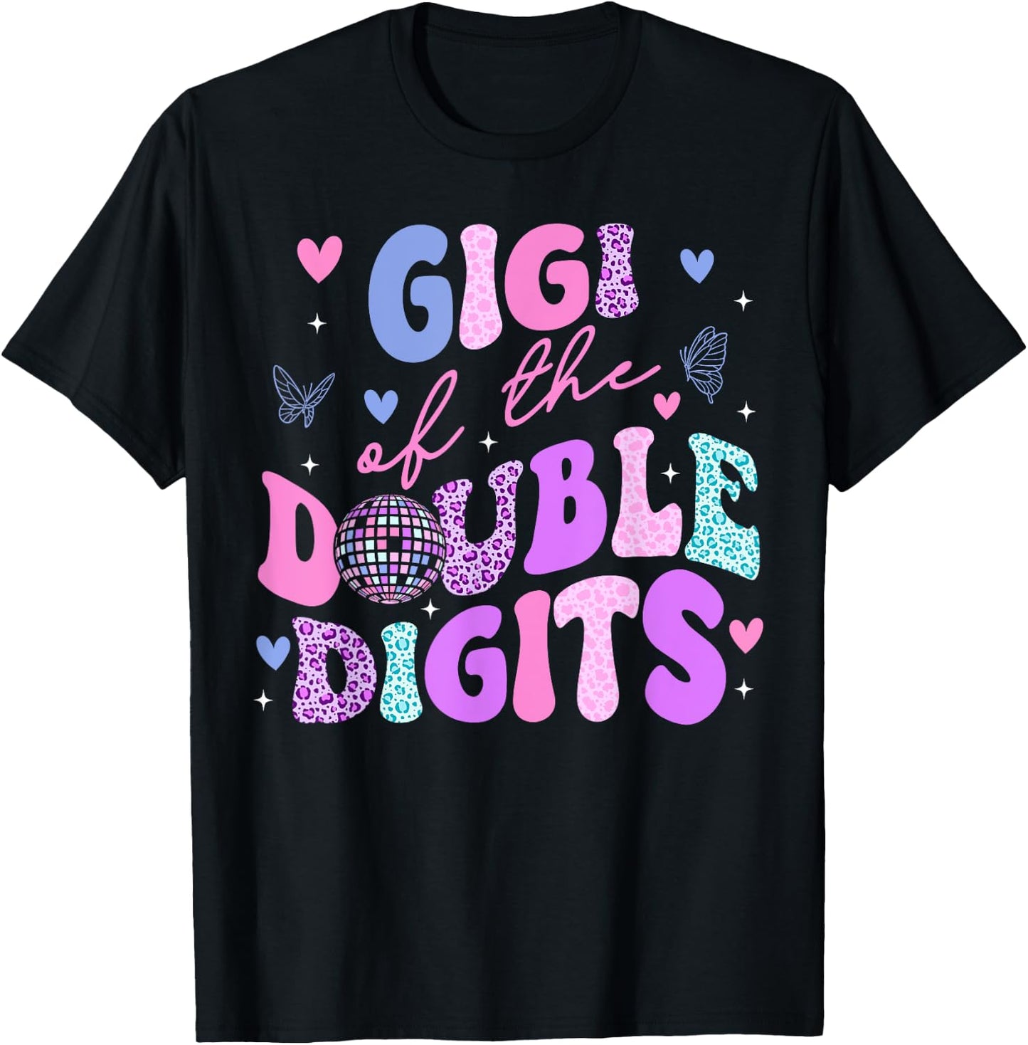 Gigi Of The Double Digits Daughter Groovy Mama Retro Theme T-Shirt - T-Shirt | Black