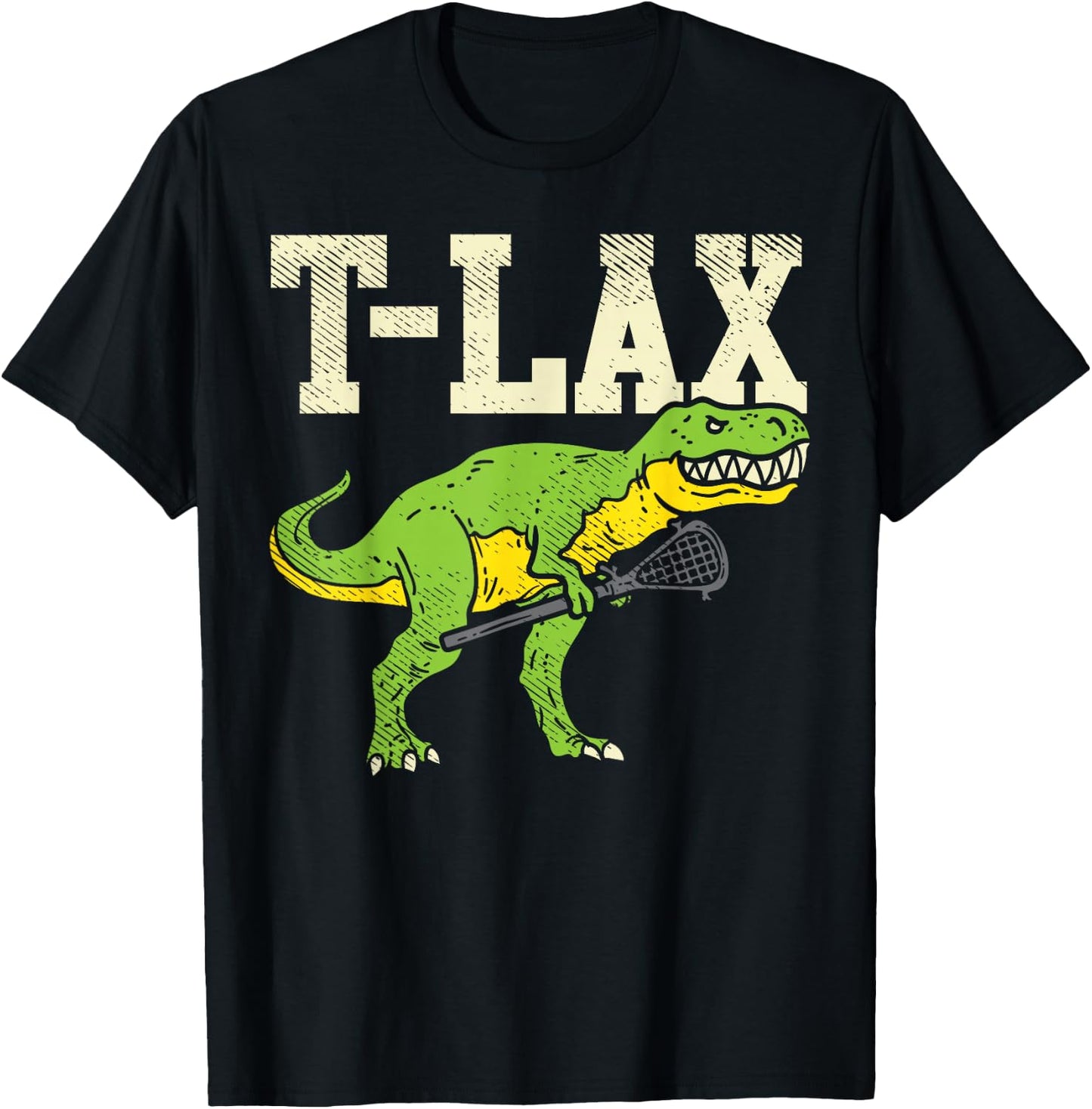T-Lax Funny T-Rex Lacrosse Dinosaur Lover Lax Player Gift T-Shirt - T-Shirt | Black